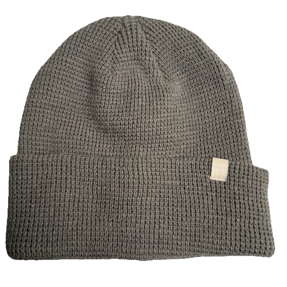 Vuori Alpine Waffle Knit Beanie Adult One Size Grey Knit Cuffed Winter Cap